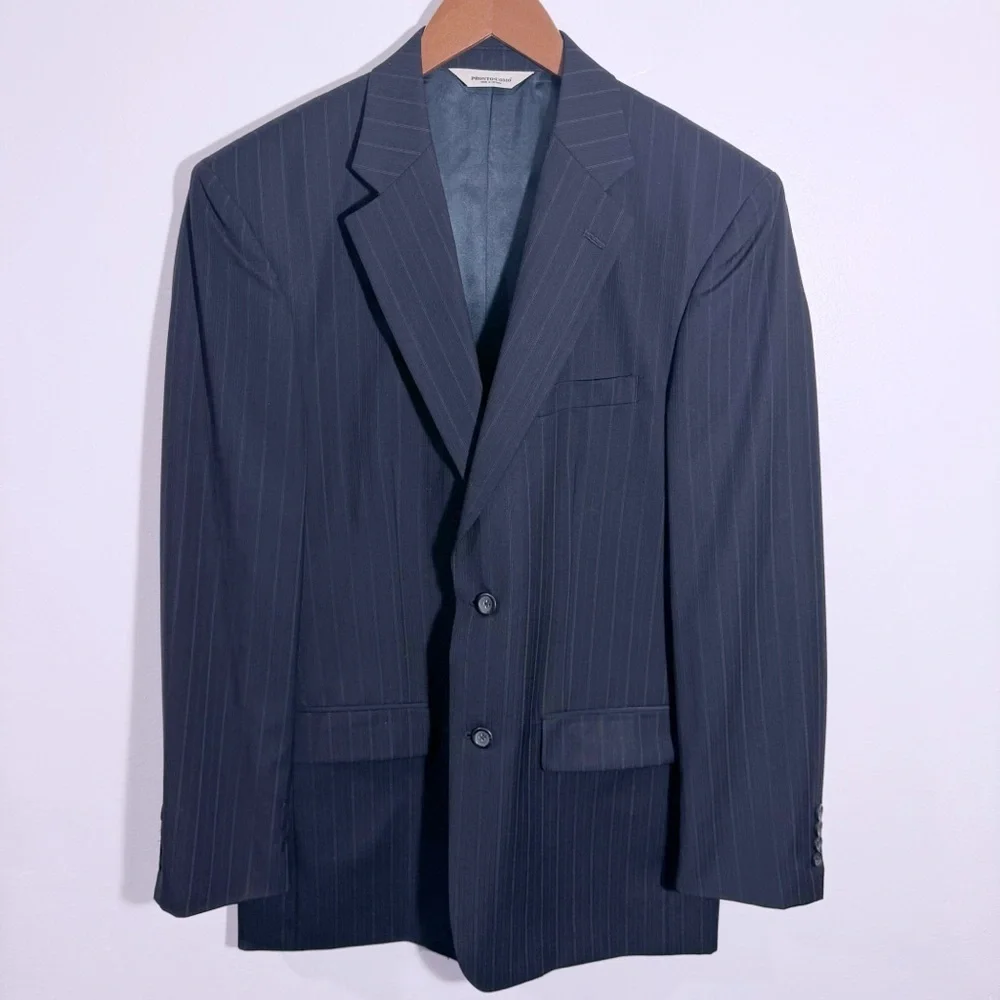 Pronto Uomo Navy Blue Sports‎ Coat/Blazer 100% Wool Size 40L